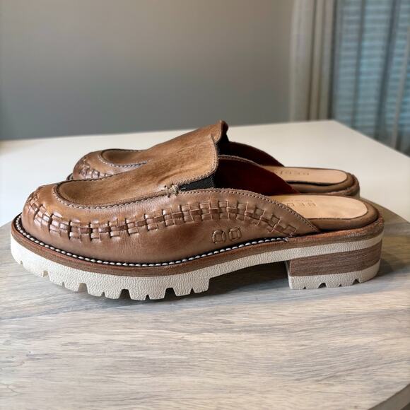 NEW Bed Stu Ona Tan Leather Mule Slip On Platform Clog Women's EU 37.5 US 7.5 - Picture 2 of 11